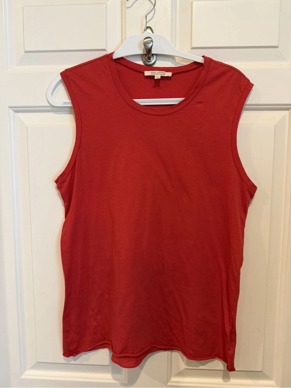 Nili Lotan Red Crewneck Sleeveless Tank